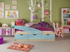 Кровать детская 1,6м Дельфин (Голубой матовый) в Кодинске - kodinsk.katalogmebeli.com | фото