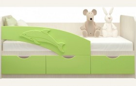 Кровать детская 1,6м Дельфин (Салатовый металлик) в Кодинске - kodinsk.katalogmebeli.com | фото