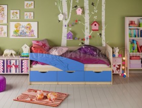 Кровать детская 1,6м Дельфин (Синий матовый) в Кодинске - kodinsk.katalogmebeli.com | фото