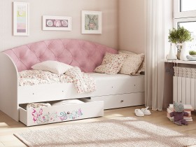 Кровать детская Эльза Белый/Розовый в Кодинске - kodinsk.katalogmebeli.com | фото