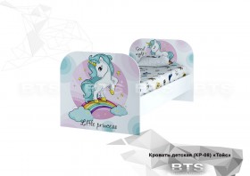 Кровать детская КР-08 Тойс (белый/белый,фотопечать Little Pony) в Кодинске - kodinsk.katalogmebeli.com | фото