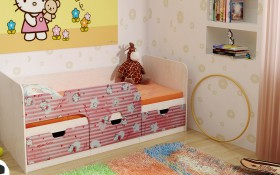 Кровать детская Минима Лего 1,86м с ящиками (дуб атланта/лиловый сад) в Кодинске - kodinsk.katalogmebeli.com | фото 4
