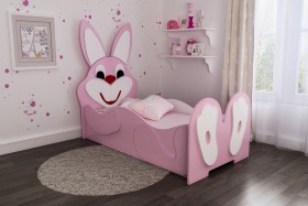 Кровать детская Зайка 1.6 Розовый/Белый в Кодинске - kodinsk.katalogmebeli.com | фото