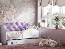 Кровать детская Звездочка Белый/Фиолетовый в Кодинске - kodinsk.katalogmebeli.com | фото 1