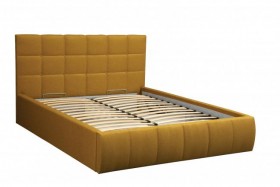 Кровать "Диана" ш. 1400 (Н=1010мм) (жаккард горчица) в Кодинске - kodinsk.katalogmebeli.com | фото 1