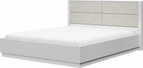 Кровать двойная 1400х2000 Вива (Белый/Белый глянец/Платина) в Кодинске - kodinsk.katalogmebeli.com | фото