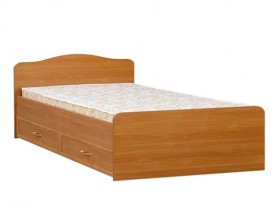 Кровать двойная с ящиками 1400-1 без матраса (круглые спинки) Вишня Оксфорд в Кодинске - kodinsk.katalogmebeli.com | фото