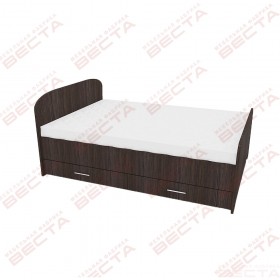 Кровать двухспальная ЛДСП 1400 с ящиками Венге в Кодинске - kodinsk.katalogmebeli.com | фото 1