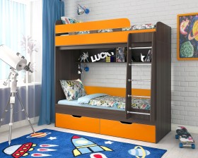 Кровать двухъярусная Юниор-5  Бодего/Оранжевый в Кодинске - kodinsk.katalogmebeli.com | фото