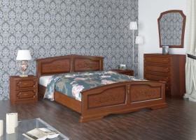 Кровать Елена из массива сосны 1200*2000 Орех в Кодинске - kodinsk.katalogmebeli.com | фото