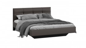 Кровать «Элис» c мягкой обивкой тип 1 Экокожа/Темно-коричневый/1400 в Кодинске - kodinsk.katalogmebeli.com | фото