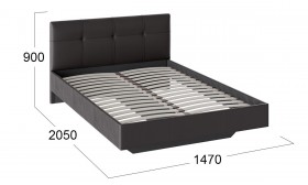 Кровать «Элис» c мягкой обивкой тип 1 Экокожа/Темно-коричневый/1400 в Кодинске - kodinsk.katalogmebeli.com | фото 2