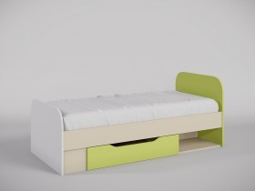 Кровать Эппл 1650х750 (Зеленый/Белый/корпус Клен) в Кодинске - kodinsk.katalogmebeli.com | фото