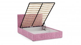 Кровать Гамма ш. 1400 (с основанием для хранения) (велюр тенерифе розовый) в Кодинске - kodinsk.katalogmebeli.com | фото 3