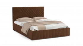 Кровать Гамма ш. 1400 (с основанием для хранения) (велюр тенерифе шоколад) в Кодинске - kodinsk.katalogmebeli.com | фото