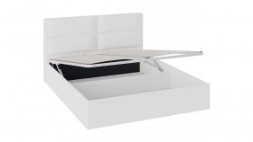Кровать «Глосс» с мягкой обивкой и подъемным механизмом тип 1 (1600) (Белая) в Кодинске - kodinsk.katalogmebeli.com | фото 2