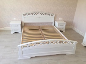 Кровать Грация-1 из массива сосны 1600*2000 Белый античный в Кодинске - kodinsk.katalogmebeli.com | фото 9