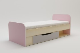 Кровать Грэйси 1650х750 (Розовый/Серый/корпус Клен) в Кодинске - kodinsk.katalogmebeli.com | фото 2