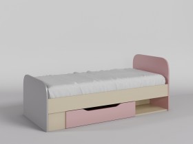 Кровать Грэйси 1650х750 (Розовый/Серый/корпус Клен) в Кодинске - kodinsk.katalogmebeli.com | фото 1