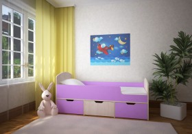 Кровать Малыш-мини Дуб молочный/Ирис в Кодинске - kodinsk.katalogmebeli.com | фото