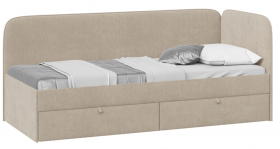 Кровать «Молли» с мягкой обивкой (900) тип 1 (Микровелюр Scandi Cream 03) в Кодинске - kodinsk.katalogmebeli.com | фото 1