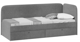 Кровать «Молли» с мягкой обивкой (900) тип 1 (Микровелюр Scandi Graphite 22) в Кодинске - kodinsk.katalogmebeli.com | фото