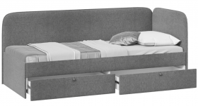 Кровать «Молли» с мягкой обивкой (900) тип 1 (Микровелюр Scandi Graphite 22) в Кодинске - kodinsk.katalogmebeli.com | фото 2