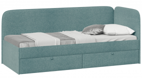 Кровать «Молли» с мягкой обивкой (900) тип 1 (Микровелюр Scandi Indigo 11) в Кодинске - kodinsk.katalogmebeli.com | фото 1