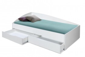 Кровать одинарная "Фея - 3" (асимметричная) (2000х900) New/(белый / белый / ДВПО белый) в Кодинске - kodinsk.katalogmebeli.com | фото 3