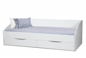 Кровать одинарная "Фея - 3" (симметричная) New/(белый / белый / ДВПО: белый) в Кодинске - kodinsk.katalogmebeli.com | фото 1