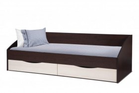 Кровать одинарная "Фея - 3" (симметричная) New (венге / вудлайн кремовый / ДВПО: белый) в Кодинске - kodinsk.katalogmebeli.com | фото