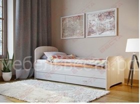Кровать односпальная ЛДСП 800 с ящиками Дуб выбеленный в Кодинске - kodinsk.katalogmebeli.com | фото 1
