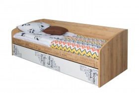 Кровать с 2 ящиками «Оксфорд» (Ривьера/Белый с рисунком) в Кодинске - kodinsk.katalogmebeli.com | фото 3