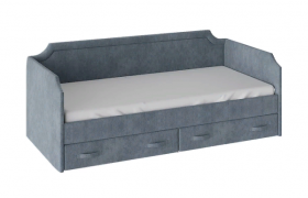 Кровать с мягкой обивкой и ящиками «Кантри» Тип 1 (900) (Замша синяя) в Кодинске - kodinsk.katalogmebeli.com | фото