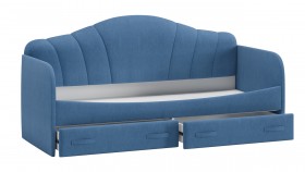Кровать «Молли» с мягкой обивкой (900) тип 1 (Микровелюр Scandi Indigo 11) в Кодинске - kodinsk.katalogmebeli.com | фото 4