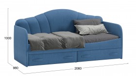 Кровать «Молли» с мягкой обивкой (900) тип 1 (Микровелюр Scandi Indigo 11) в Кодинске - kodinsk.katalogmebeli.com | фото 6