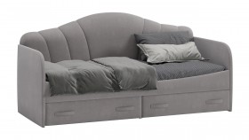 Кровать с мягкой спинкой и ящиками «Сабрина» 900 Светло-серый в Кодинске - kodinsk.katalogmebeli.com | фото