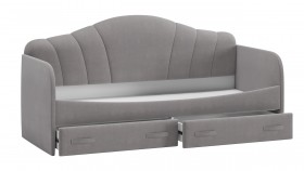Кровать с мягкой спинкой и ящиками «Сабрина» 900 Светло-серый в Кодинске - kodinsk.katalogmebeli.com | фото 2