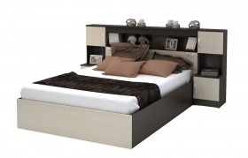 Кровать с прикроватным блоком КР 552 Спальня Basya (венге/белфорт) в Кодинске - kodinsk.katalogmebeli.com | фото