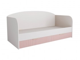 Кровать с ящиками ДКД 2000.1 Лавис (Белый софт/Роза/корпус Белый) в Кодинске - kodinsk.katalogmebeli.com | фото