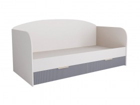 Кровать с ящиками ДКД 2000.1 Лавис (Белый софт/Серый Эмалит/корпус Белый) в Кодинске - kodinsk.katalogmebeli.com | фото