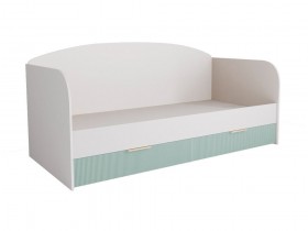 Кровать с ящиками ДКД 2000.1 Лавис (Белый софт/Зеленый софт/корпус Белый) в Кодинске - kodinsk.katalogmebeli.com | фото