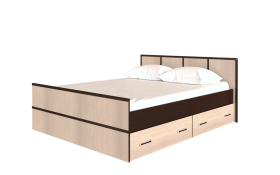 Кровать Сакура с настилом и ящиками 1,4 (Венге/Лоредо) в Кодинске - kodinsk.katalogmebeli.com | фото