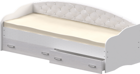 Кровать Софа-7 с мягкой спинкой (800х1900) Белый в Кодинске - kodinsk.katalogmebeli.com | фото
