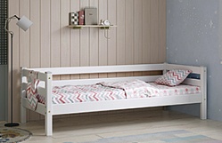 Кровать Соня Вариант 2 с задней защитой Белый полупрозрачный в Кодинске - kodinsk.katalogmebeli.com | фото