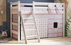 Кровать Соня вариант 6 полувысокая с наклонной лестницей Белый полупрозрачный в Кодинске - kodinsk.katalogmebeli.com | фото