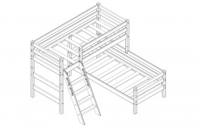 Кровать Соня вариант 8 угловая с наклонной лестницей Белый полупрозрачный в Кодинске - kodinsk.katalogmebeli.com | фото 3