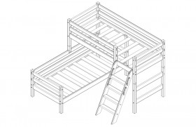 Кровать Соня вариант 8 угловая с наклонной лестницей Белый полупрозрачный в Кодинске - kodinsk.katalogmebeli.com | фото 4