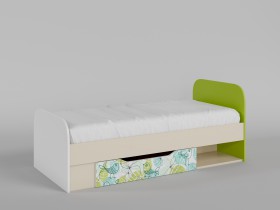 Кровать Твит 1650х750 (Белый/Зеленый/корпус Клен) в Кодинске - kodinsk.katalogmebeli.com | фото