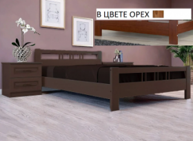 Кровать Вероника-3 из массива сосны 900*2000 Орех в Кодинске - kodinsk.katalogmebeli.com | фото 6